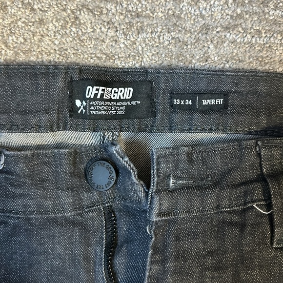 Men’s black tapered off grid jeans - Picture 3 of 5
